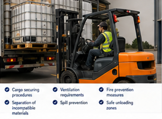 Safe loading and unloading operations for ADR dangerous goods transport