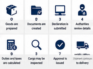 Step by step customs clearance process for international cargo transport