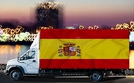 Road Transport Truck and Flag of Spain