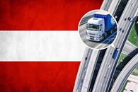 Road transport truck and flag of Austria