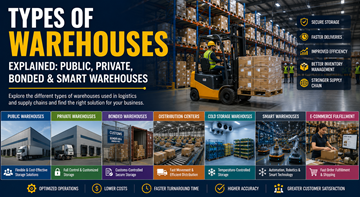 Different warehouse types including public private bonded and smart warehouses in modern logistics